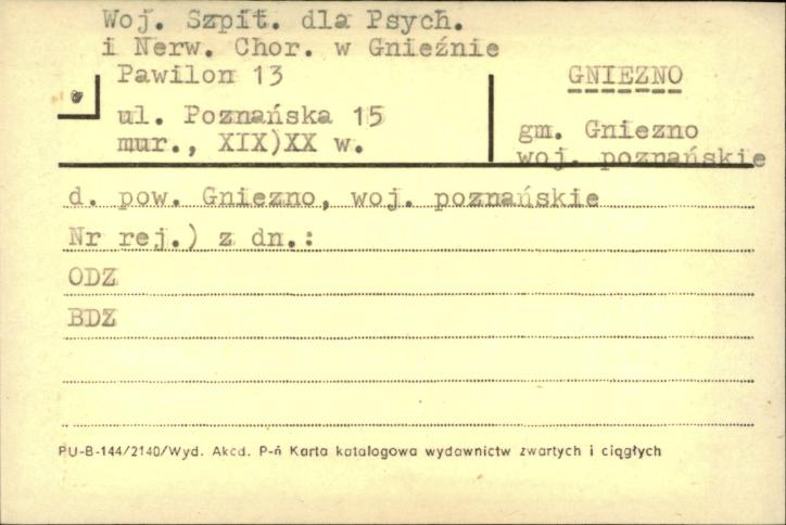 Woj. Szpit. dla Psych. i Nerw. Chor. w Gnieźnie - pawilon 13, skan 1