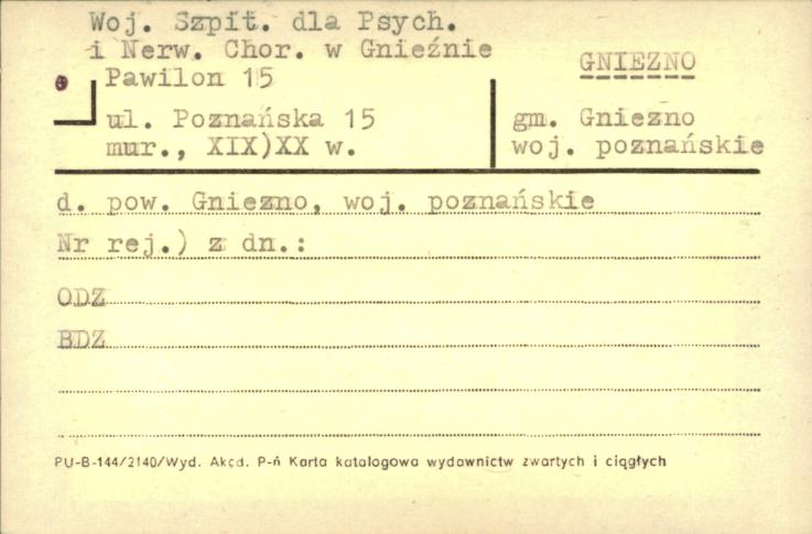 Woj. Szpit. dla Psych. i Nerw. Chor. w Gnieźnie - pawilon 15, skan 1