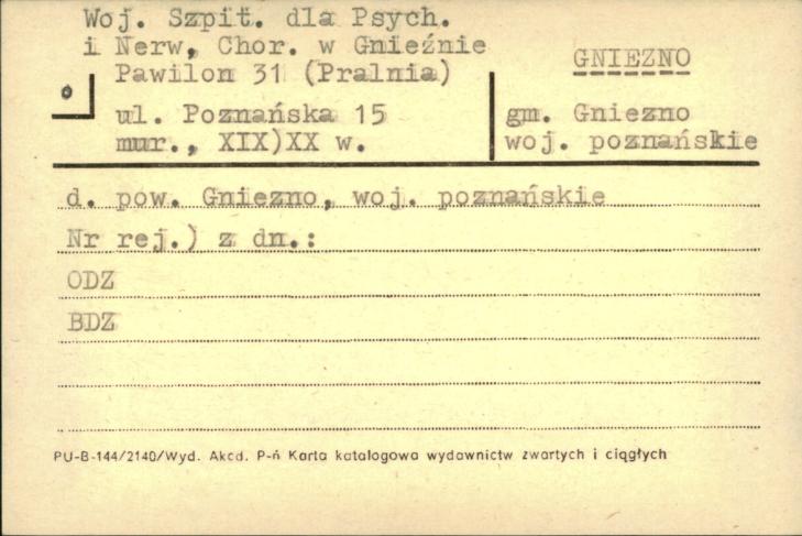 Woj. Szpit. dla Psych. i Nerw. Chor. w Gnieźnie - pawilon 31 (pralnia), skan 1