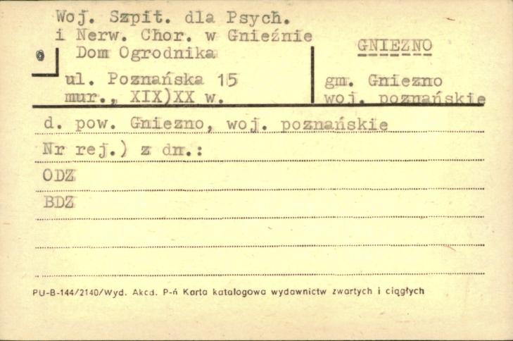 Woj. Szpit. dla Psych. i Nerw. Chor. w Gnieźnie, dom ogrodnika, skan 1