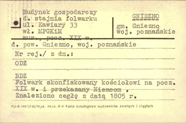 budynek gospodarczy (stajnia) - folwarku, skan 1
