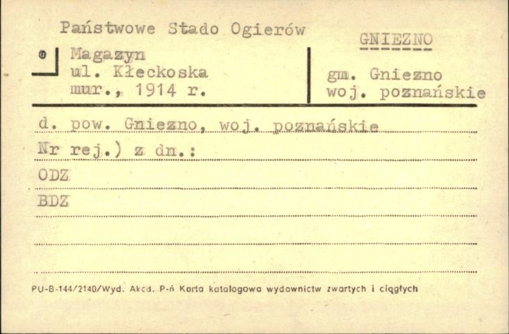 Państwowe Stado Ogierów - magazyn, skan 1