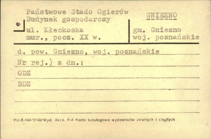 Państwowe Stado Ogierów - budynek gospodarczy, skan 1