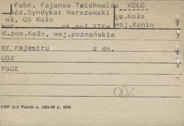 fabryka fajansu Teichwlada, póź. Syndykat Warszawski, skan 1