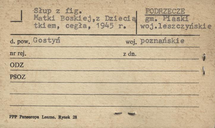 słup z figurą Matki Boskiej z Dzieciątkiem, skan 1