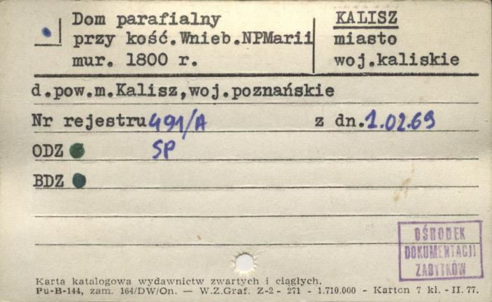 dom parafialny przy kośc. Wnieb. NP Marii, skan 1