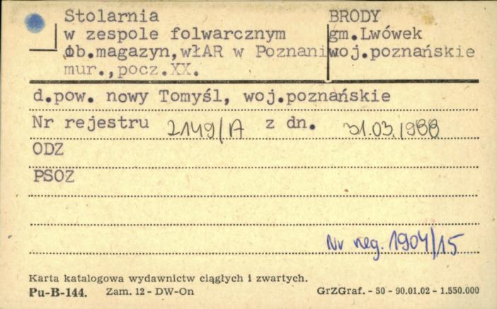 stolarnia w zespole folwarcznym ob. magazyn, skan 1