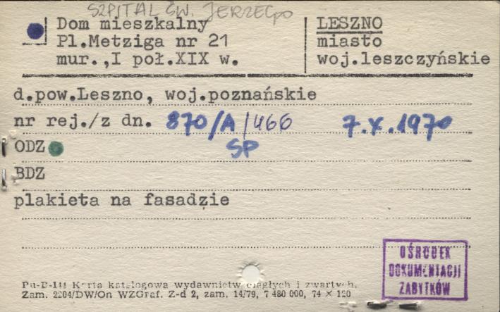 dom mieszkalny, szpital św. Jerzego, skan 1