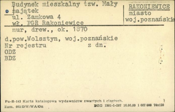 budynek mieszkalny, tzw. Mały Majątek, skan 1