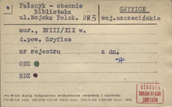 pałacyk, ob. biblioteka, skan 1