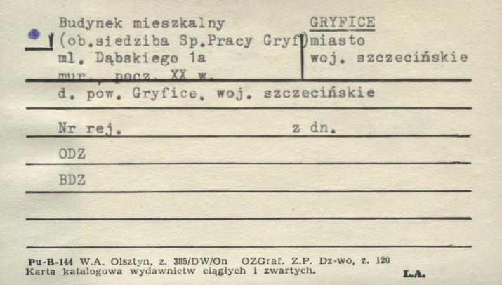 budynek mieszkalny, ob. siedziba Sp. Pracy Gryf, skan 1