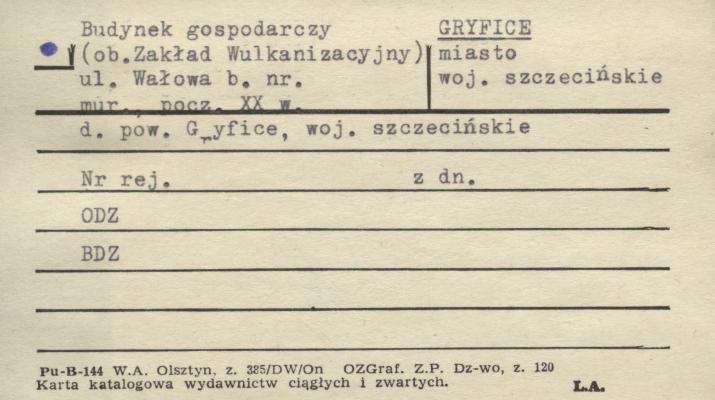 budynek gospodarczy, ob. Zakład Wulkanizacyjny, skan 1