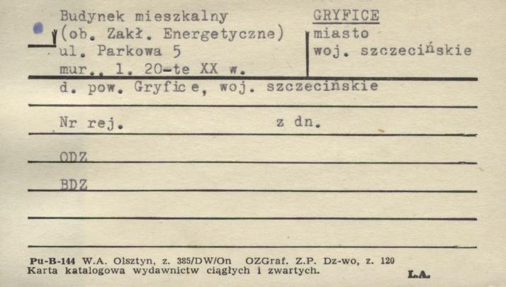 budynek mieszkalny, ob. Zakł. Energetyczne, skan 1