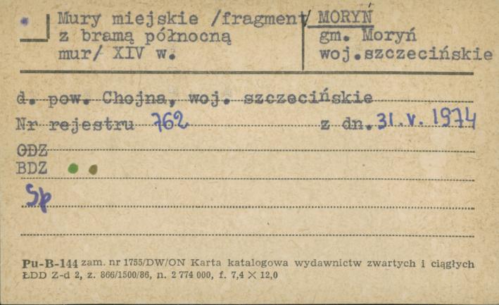 mury miejskie (fragment z bramą północną), skan 1