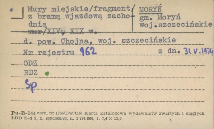 mury miejskie (fragment z bramą wjazdową zachodnią), skan 1