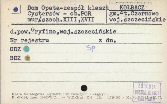 dom opata - zespół klasztorny cystersów, ob. PGR, skan 1