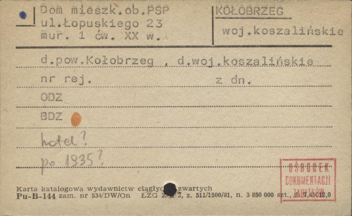 dom mieszkalny, ob. PSP, skan 1