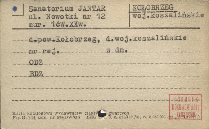 sanatorium Jantar, skan 1