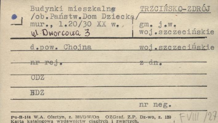 budynki mieszkalne (ob. Państw. Dom Dziecka), skan 1