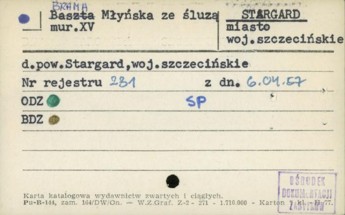 brama Młyńska ze śluzą, skan 1