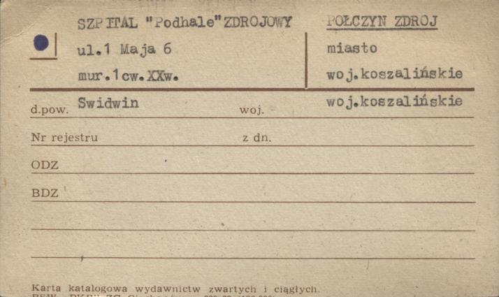 Szpital Podhale Zdrojowy, skan 1