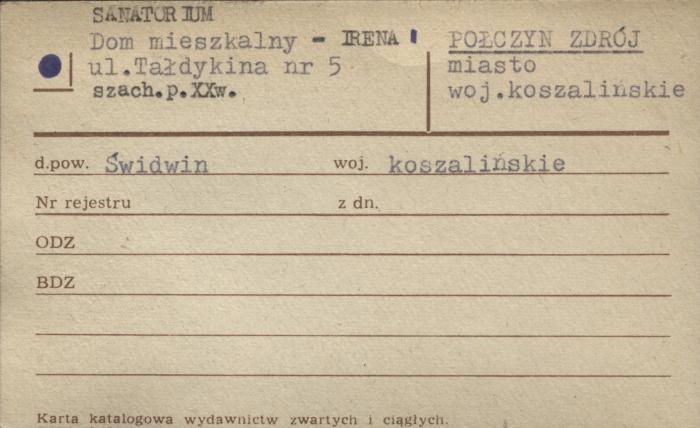 dom mieszkalny - sanatorium Irena, skan 1