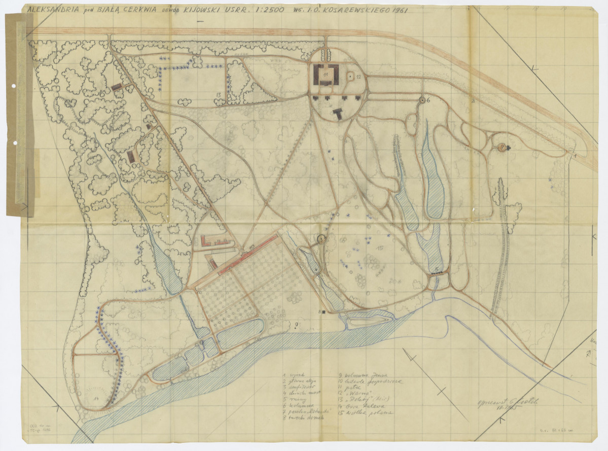 plan parku, skala 1:2500, skan 1