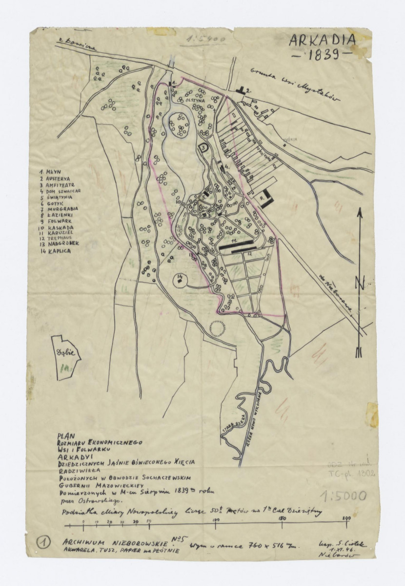 Plan wsi i folwarku, 1:5000., skan 1