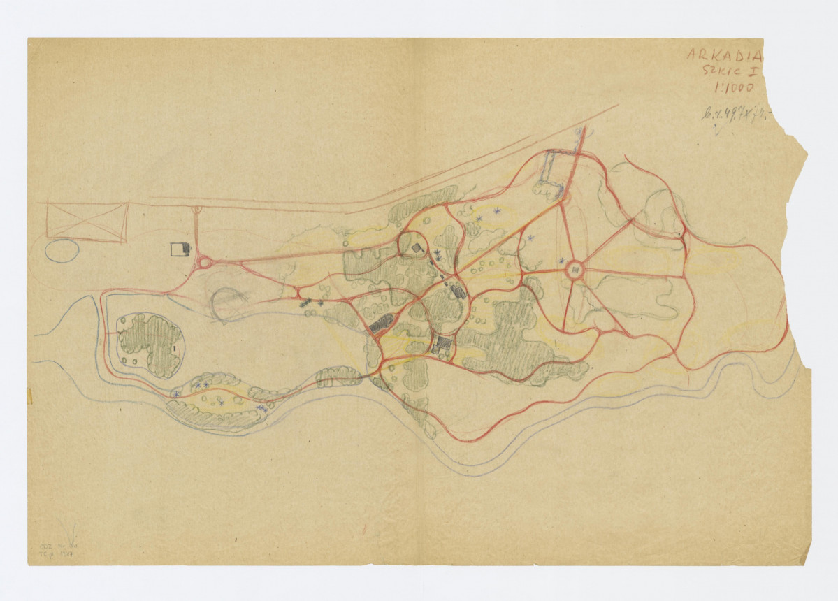 projekt szkicowy (I) ciągów alei 1:1000, skan 1