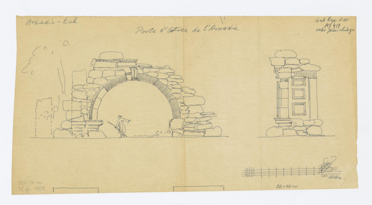 elewacja według rysunku z Gabinetu Rycin M. W.  nr 419, Teki Jeżewskiego, skan 1