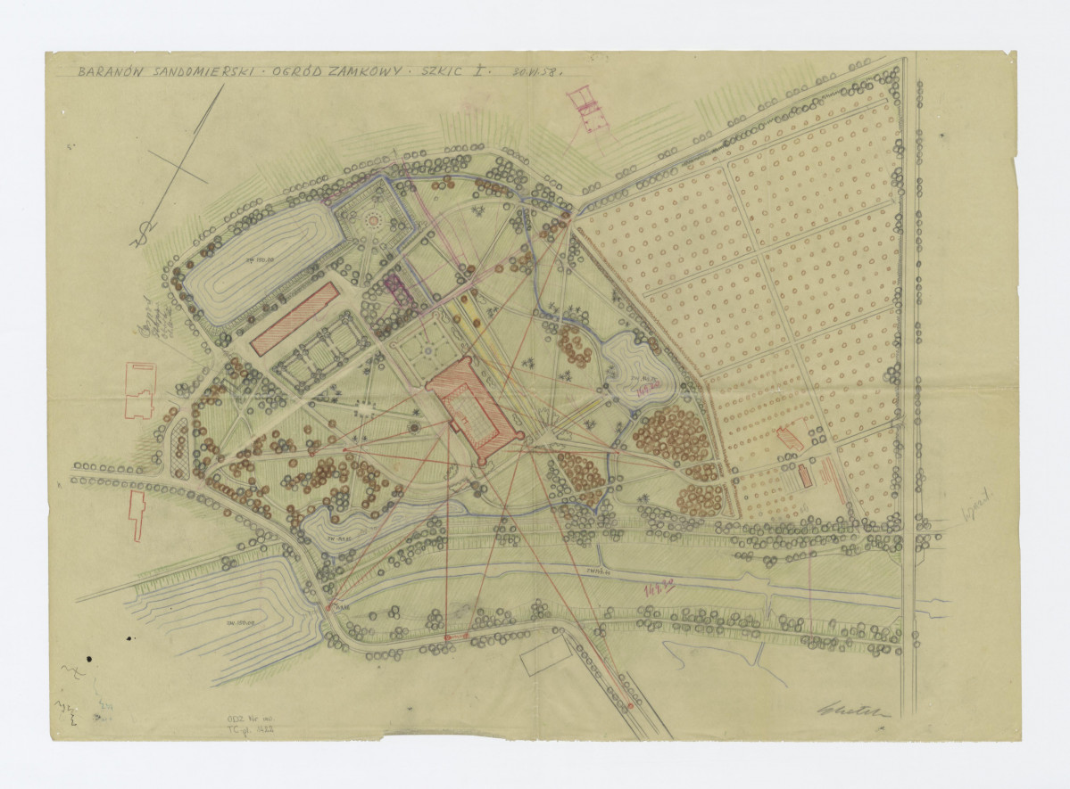 Ogród zamkowy - plan otoczenia zamku, skan 1