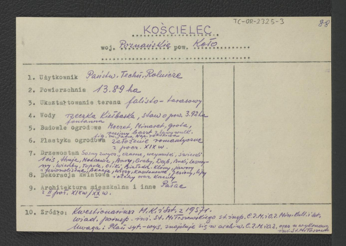 wypis z Kwestionariusz Ministerstwa Kultury i Sztuki z 1957 r. , skan 1