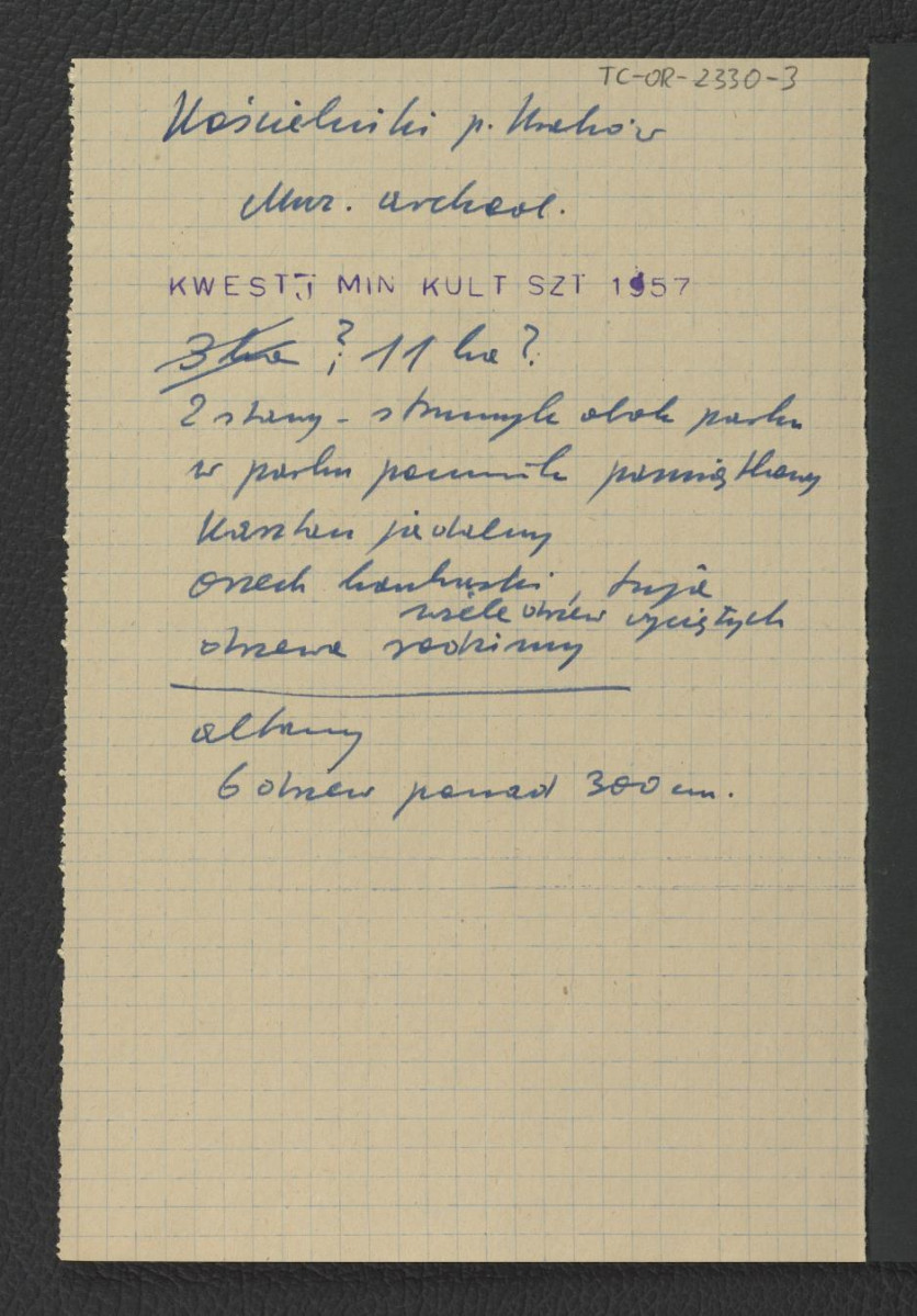 wypis z Kwestionariusz Ministerstwa Kultury i Sztuki z 1957 r. , skan 1