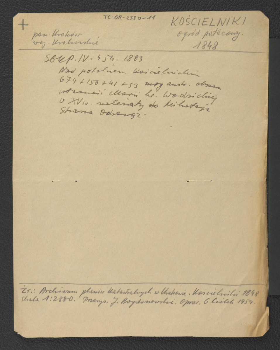 wypis z Słownik Geograficzny Królestwa Polskiego t. IV, s. 454-455 dotycząca właścicieli tej posesji , skan 1