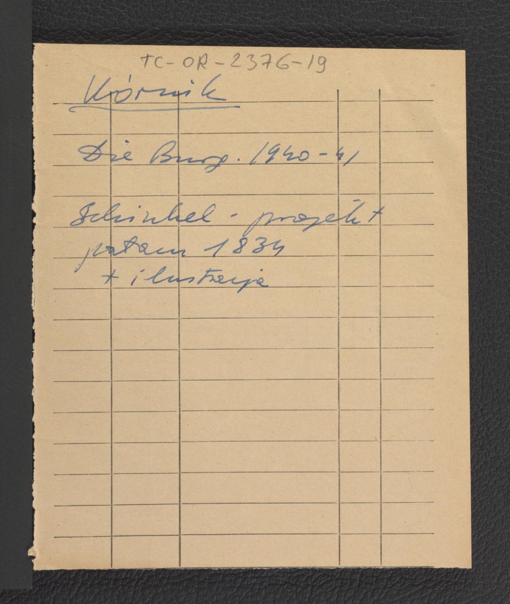 odsyłacz do Die Burg. 1940-41 , skan 1