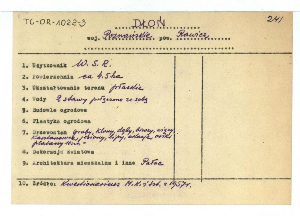 wypis z Kwestionariusz Ministerstwa Kultury i Sztuki z 1957 r.                  , skan 1