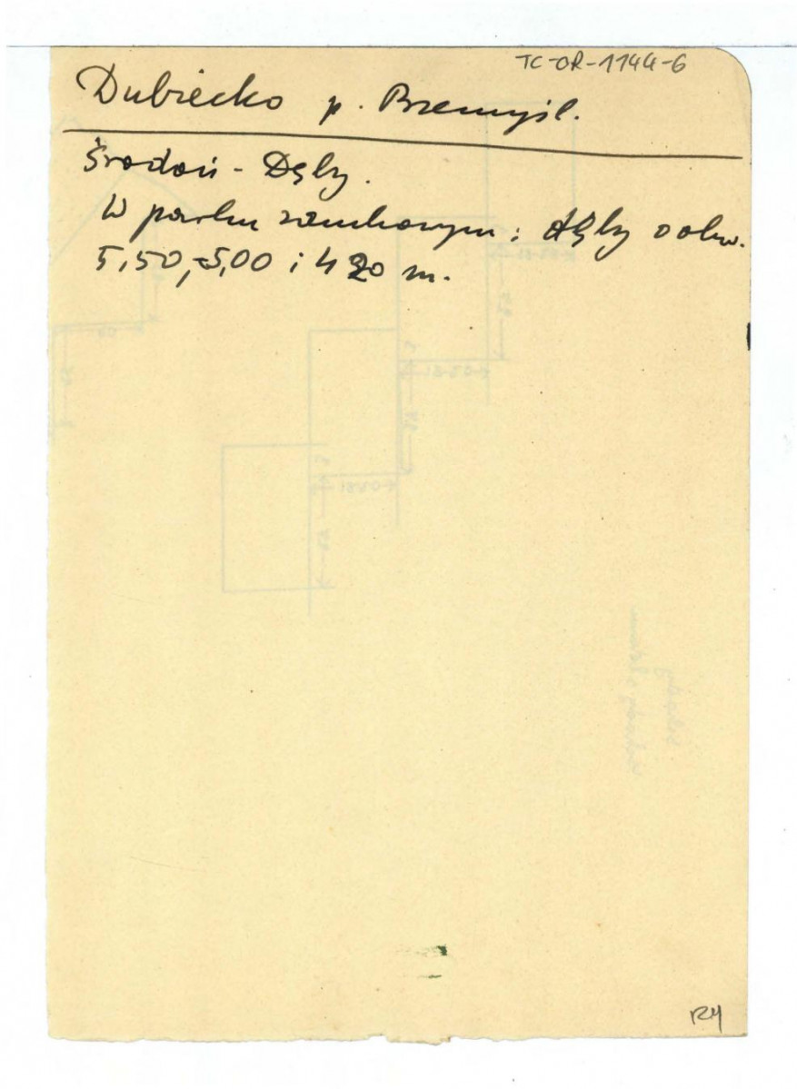 wypis z  Środoń A., Inwentarz zabytkowych dębów w Polsce w: „Ochrona Przyrody”, 1934 dotycząca drzewostanu w zamkowym parku , skan 1