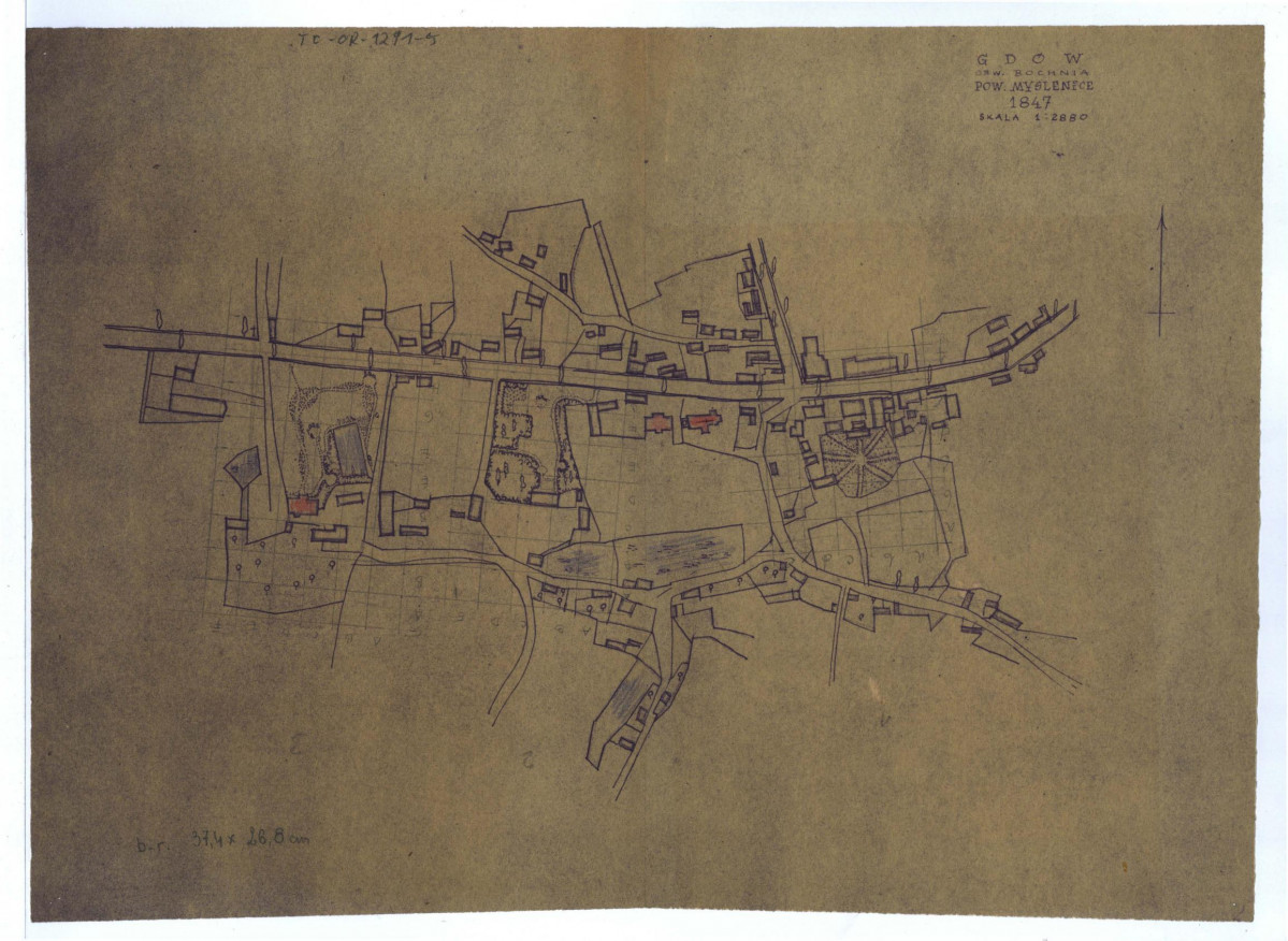 plan miejscowych ogrodów sporządzony na podst. planu katastralnego z 1847 r.                                     , skan 1