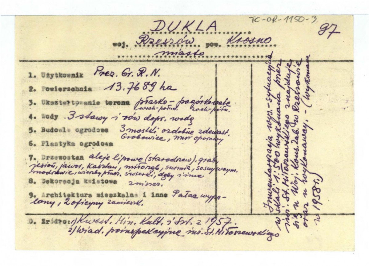 wypis z Kwestionariusz Ministerstwa Kultury i Sztuki z 1957 r. , skan 1