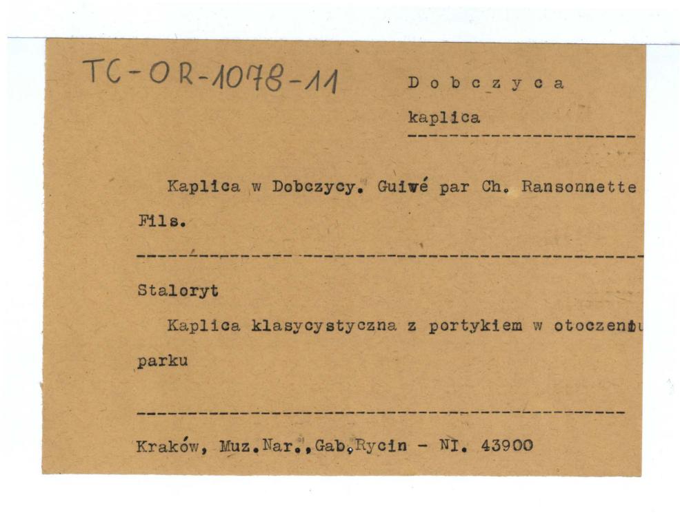 wypis z Gabinetu Rycin Muzeum Narodowego w Krakowie – NI.43900   , skan 1