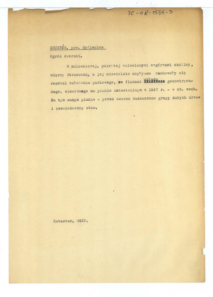 notatka kompilowana na podst. ww. planu oraz Słownik Geograficzny Królestwa Polskiego                   , skan 1