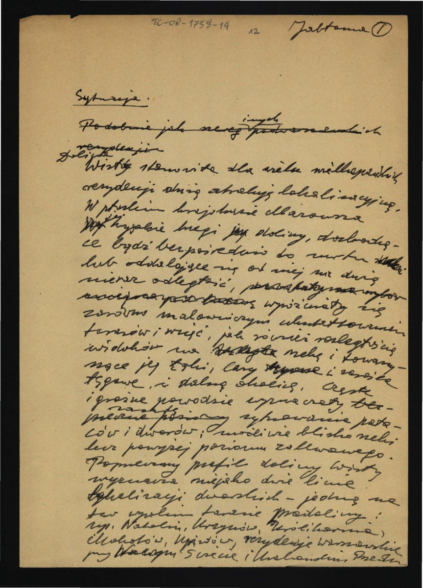 wypis z „Sytuacja” dotycząca założenia pałacowo-ogrodowego w tej miejscowości , skan 1
