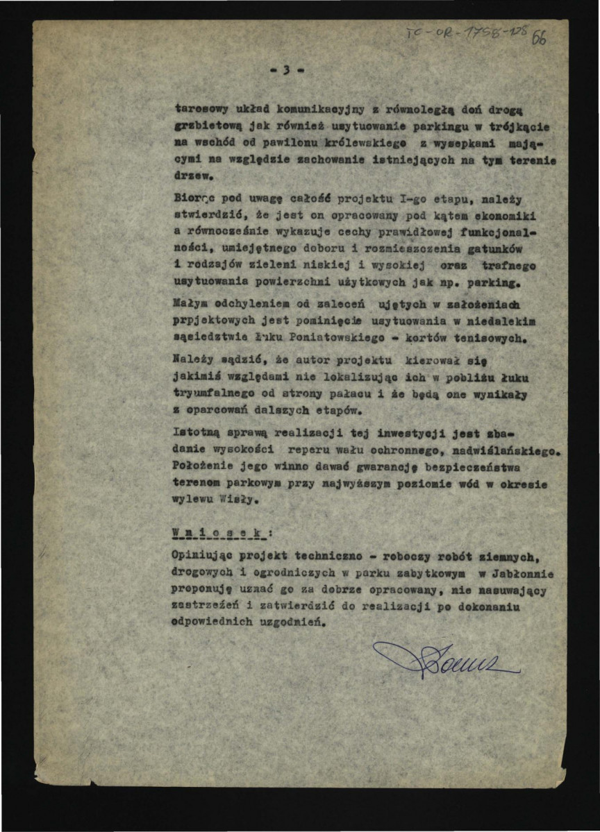 koreferat do projektu robót w tej miejscowości z dnia 15 listopada 1963 r. , skan 3