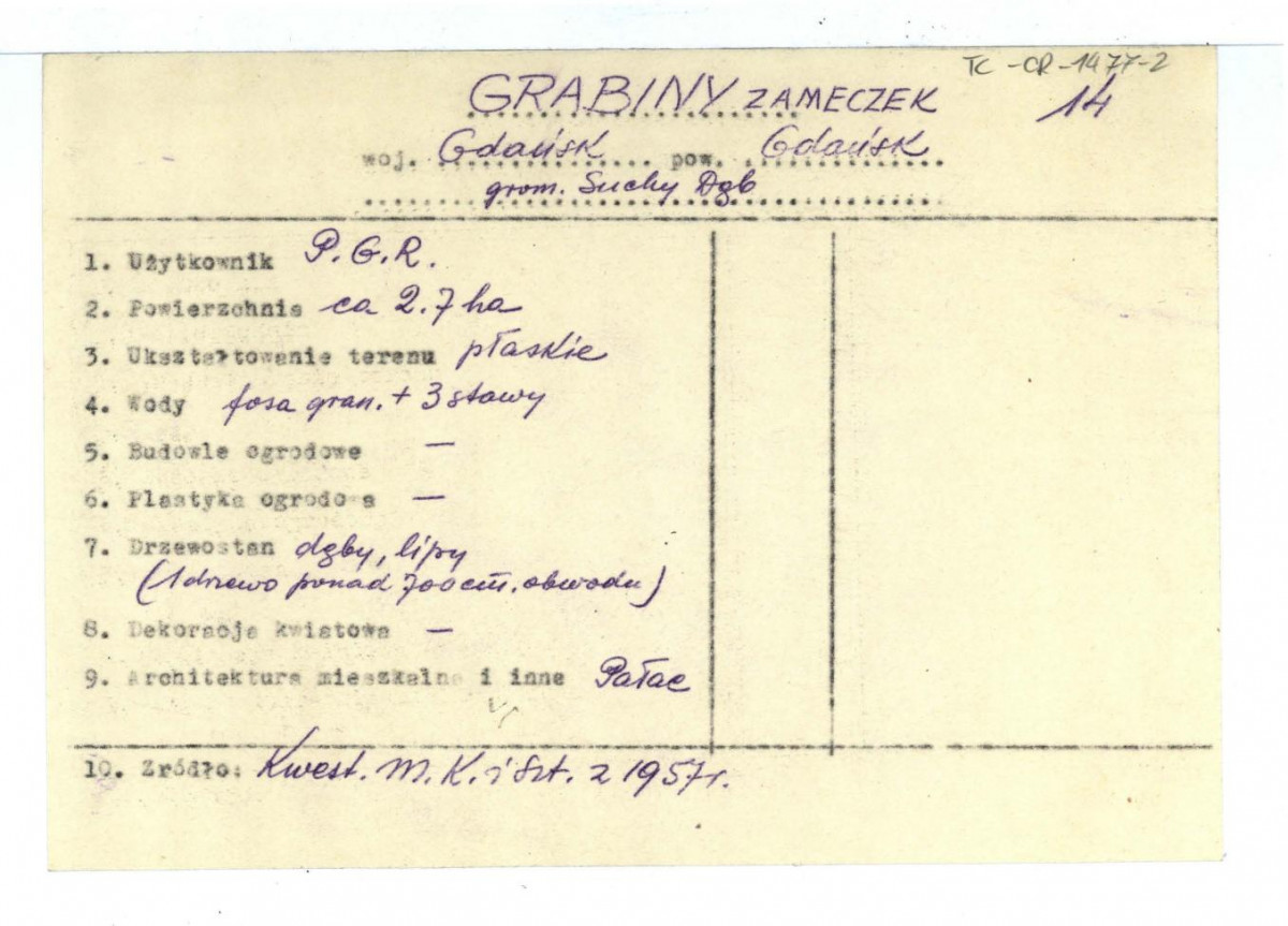 wypis z Kwestionariusz Ministerstwa Kultury i Sztuki z 1957 r. , skan 1