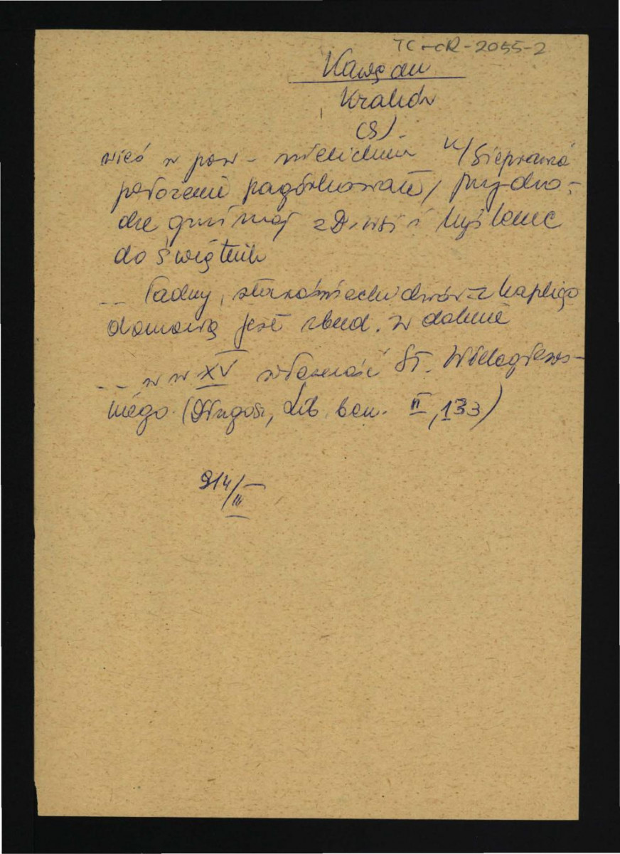 wypis z Słownik Geograficzny Królestwa Polskiego t. III, s. 914 dotyczący lokalizacji wioski, dworu z kaplicą oraz wczesnych dziejów ww. miejscowości , skan 1