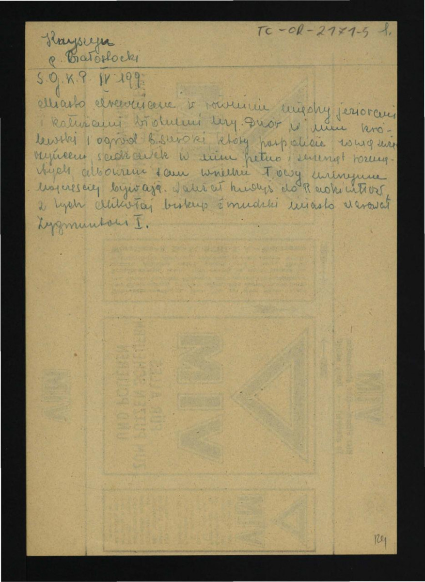 wypis z Słownik Geograficzny Królestwa Polskiego t. IV, s. 199-200 dotyczący dworu i ogrodu należącego niegdyś do Radziwiłłów , skan 1