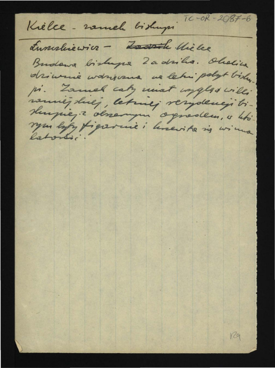 wypis z Łuszczkiewicz W., Zamek Lipowiec i jego turma w: „Sprawozdania Komisyi do Badania Historyi Sztuki w Polsce” t. II, z. 1 (1884)  dotyczący miejscowego pałacu i ogrodu, skan 1