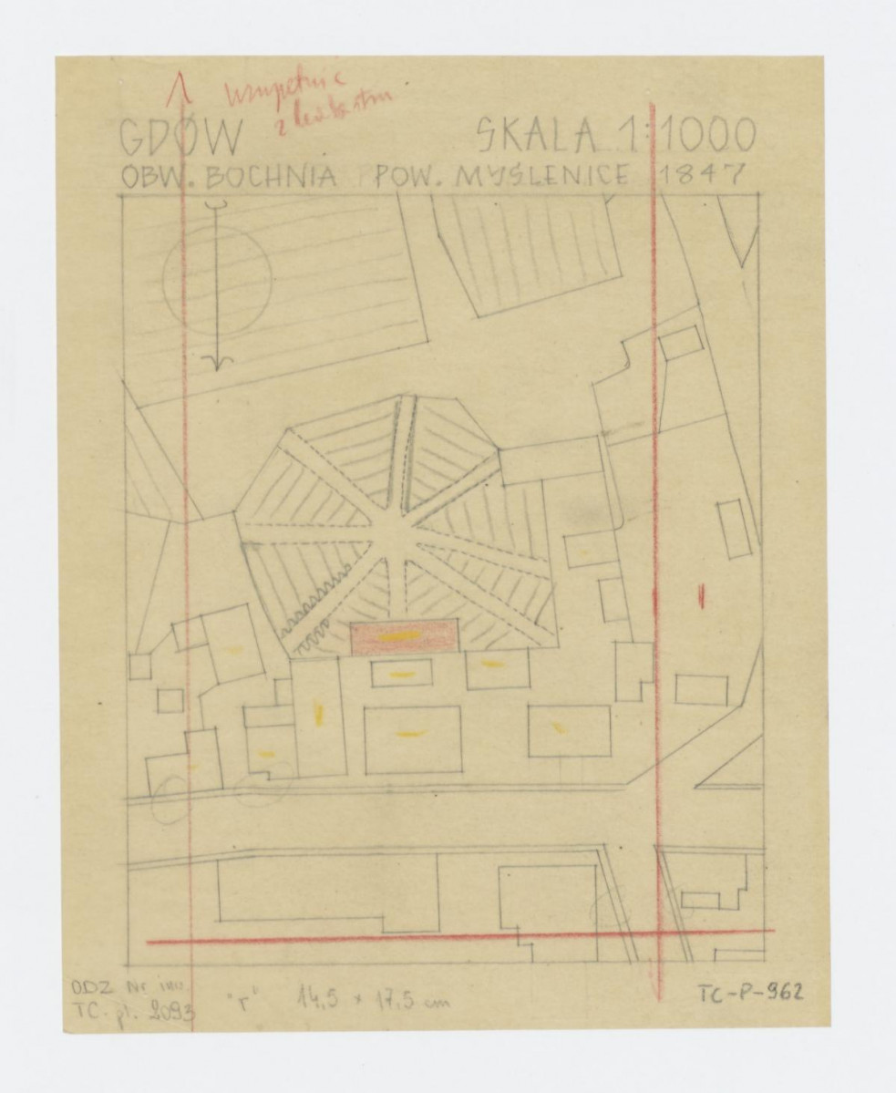 1:1000; plan stan z roku 1847, skan 1