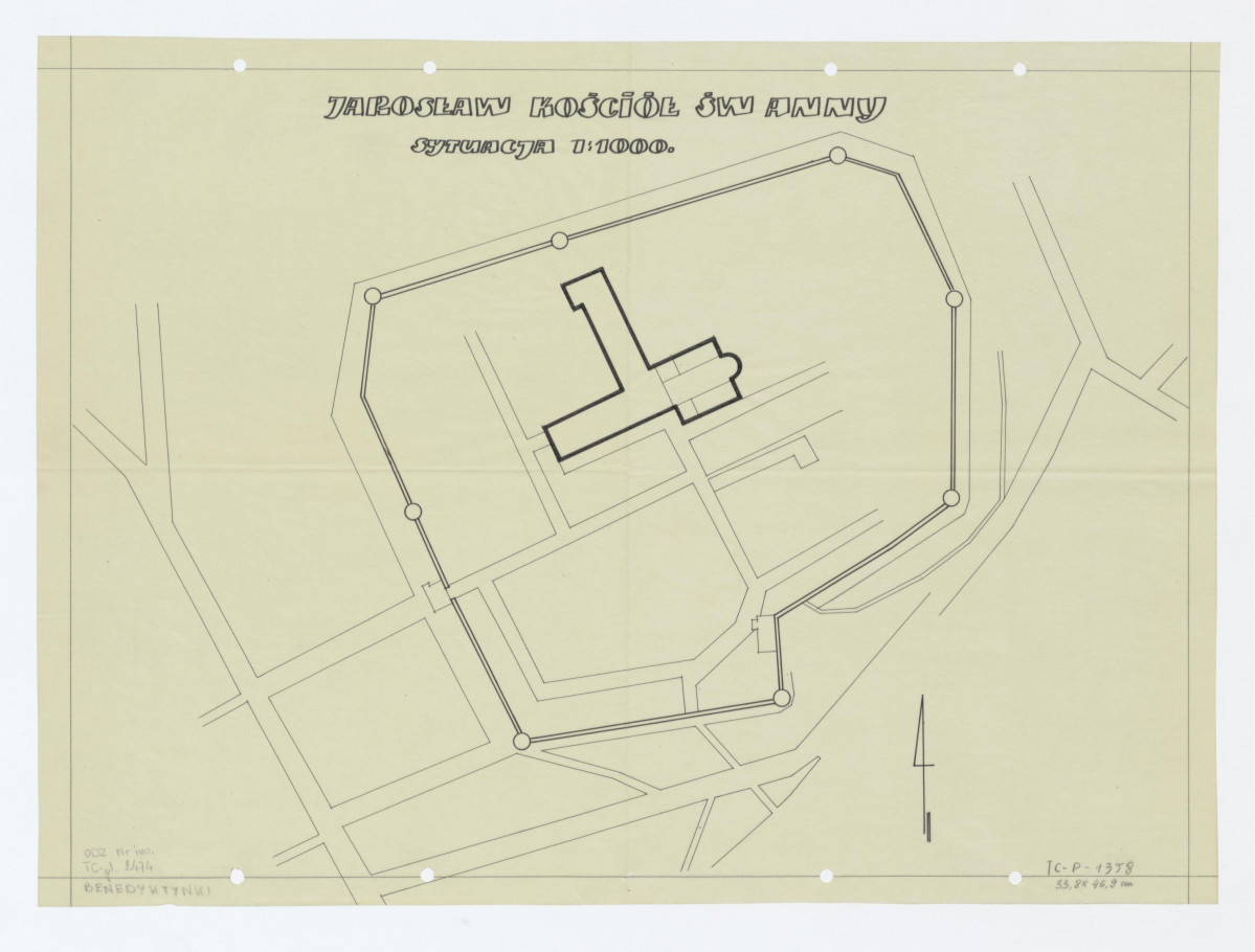 plan sytuacyjny klasztoru i kościoła św. Anny, skan 1