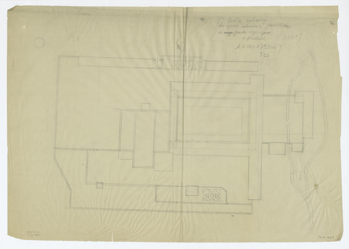 szkic roboczy do opracowania otoczenia pawilonów, skan 1